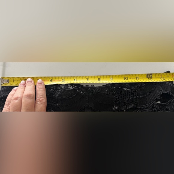 Jonathan Simkhai Skirt Black Corded Cutout Linear Godet Trumpet Lace Whimsigoth - Picture 7 of 11